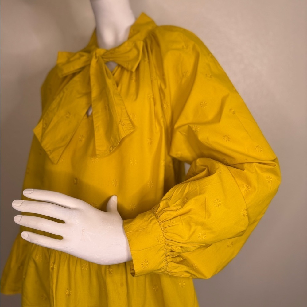 Ulla Johnson Bow Yellow 100% Cotton Ruffle by the waist Sz 8. - Picture 2 of 11